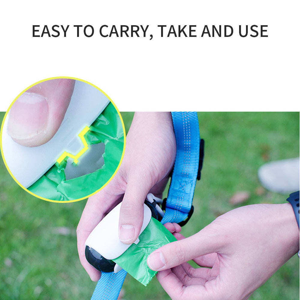 ♻️ Dog Poop Bag Dispenser + Eco-Friendly Bags – With Leash Attachment