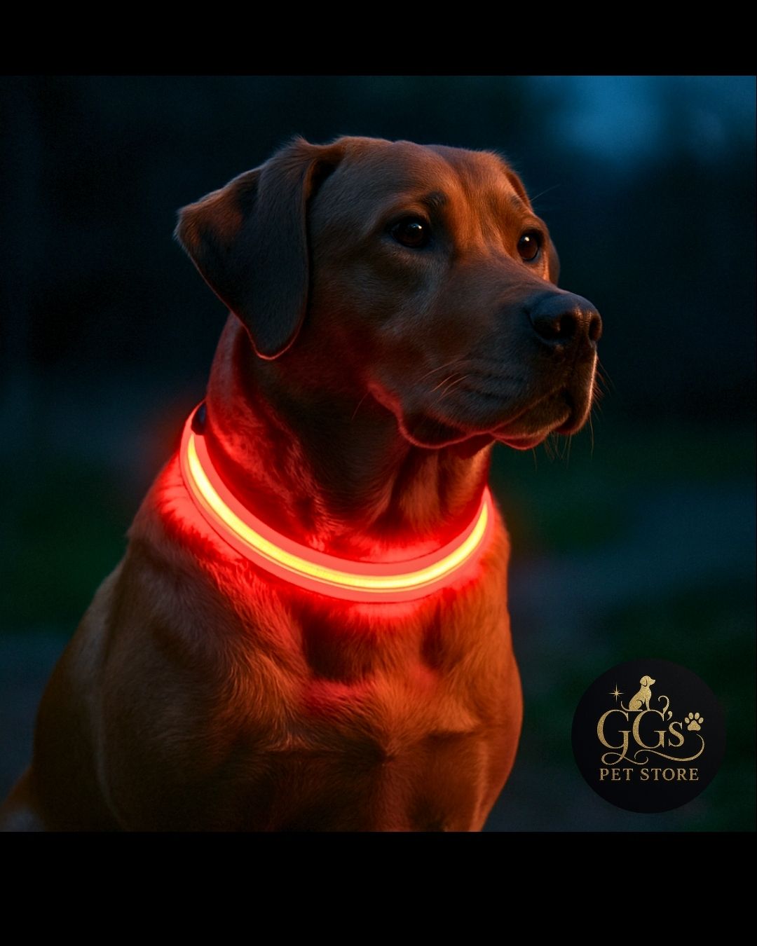 LED Night Safety Dog Collar – Glows in the Dark!
