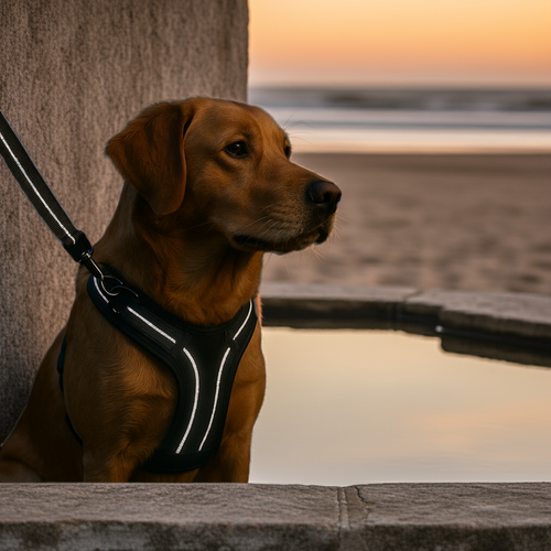 Reflective and breathable mesh dog harness