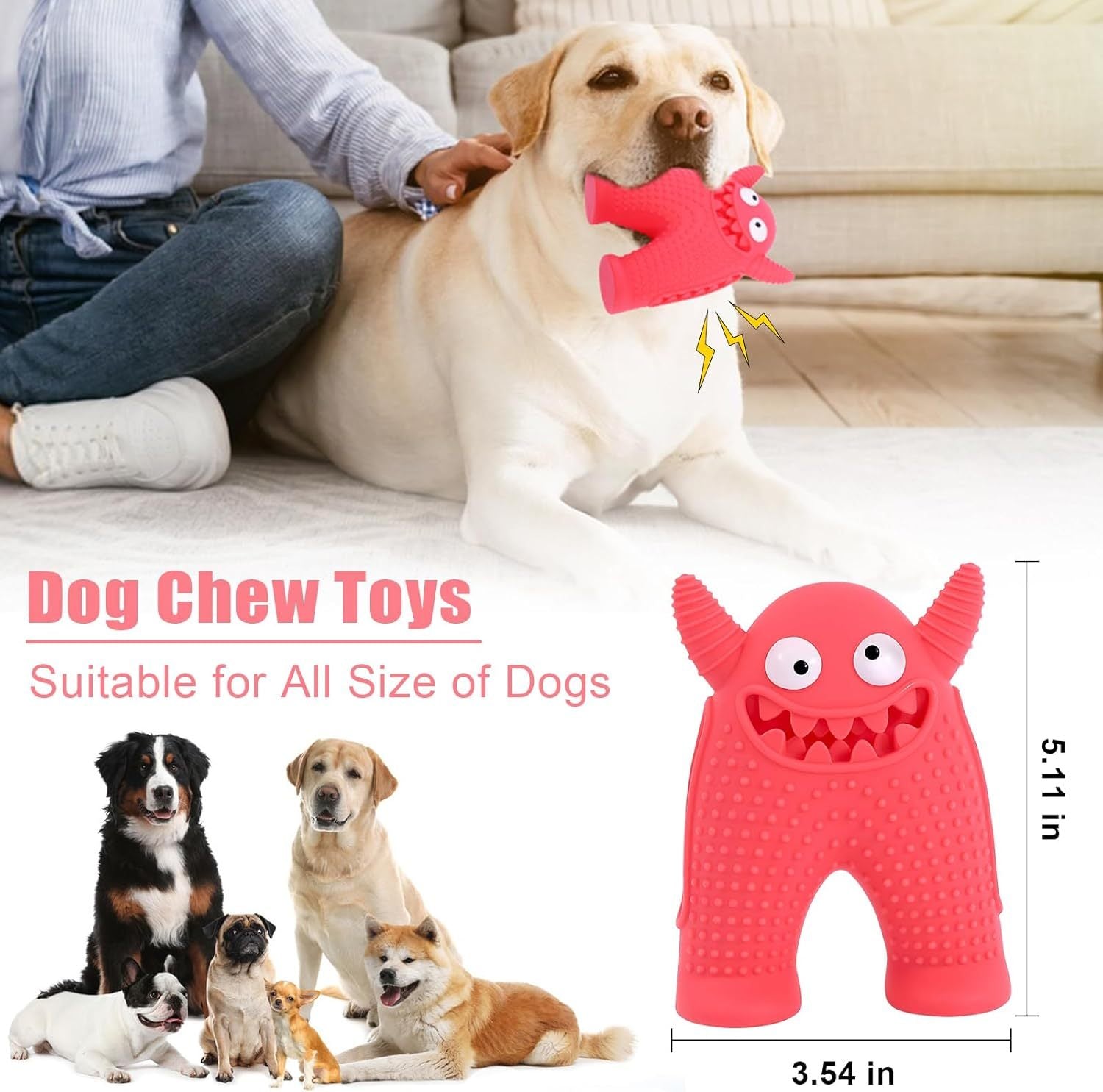 Tough Rubber Chew Toy – Squeaky & Fun!