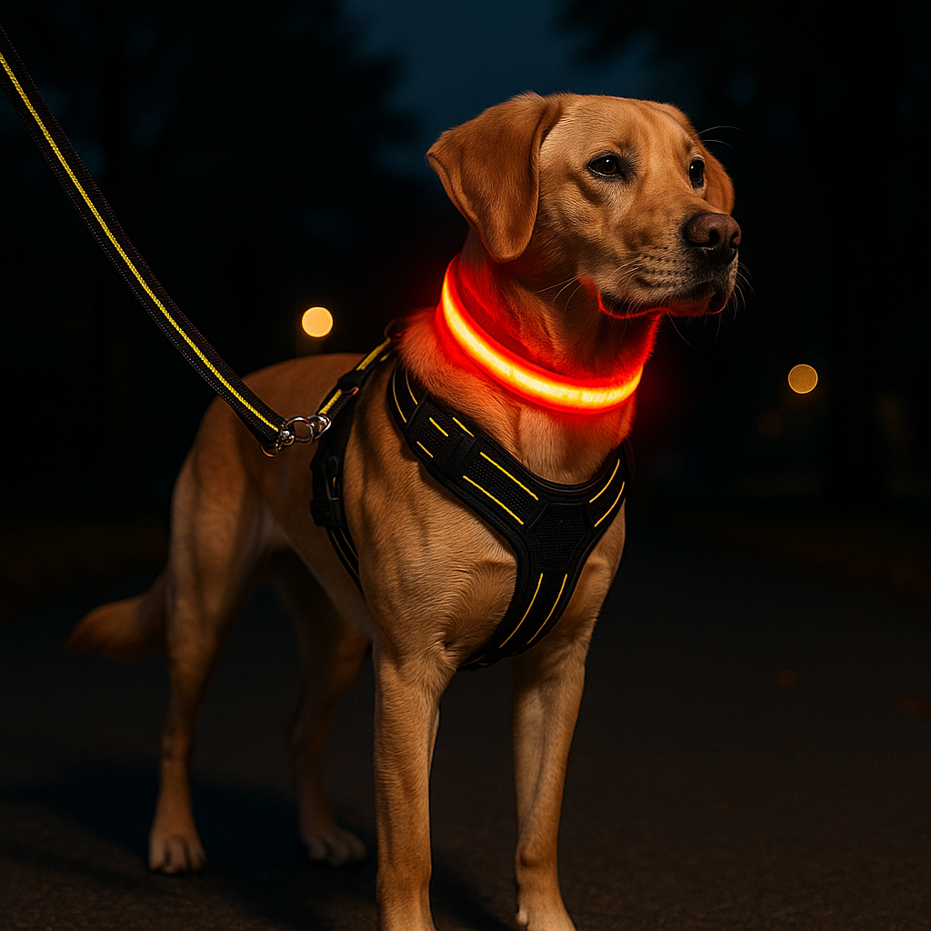 LED Night Safety Dog Collar – Glows in the Dark!