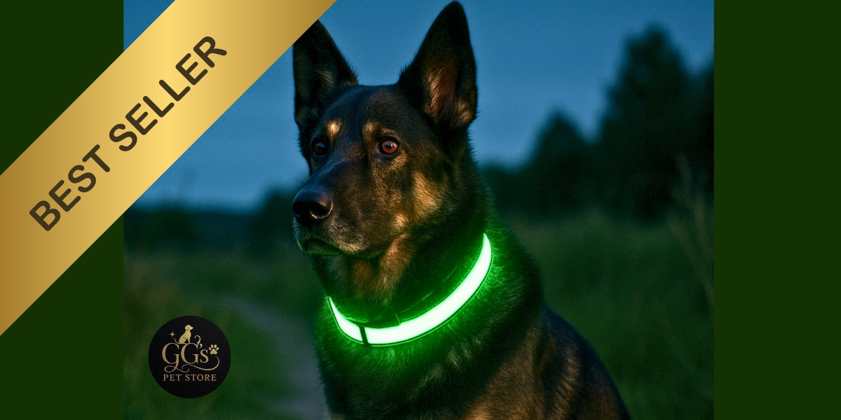 LED Night Safety Dog Collar – Glows in the Dark!